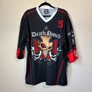 Five Finger Death Punch Jersey 2XL Knucklehead Alphadog  AOP 5FDP Vented Shirt
